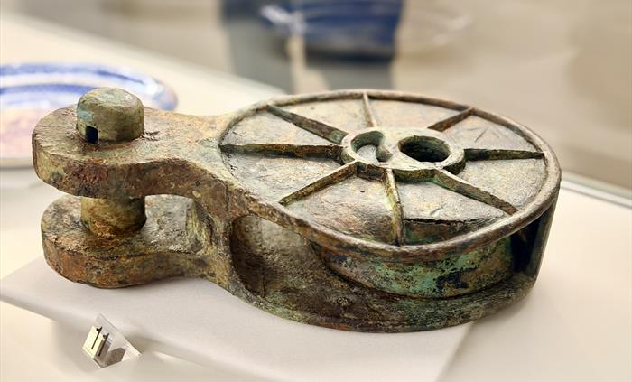 A block recovered from the wreck of HMS Erebus when it was rediscovered in the Canadian Arctic in 2014